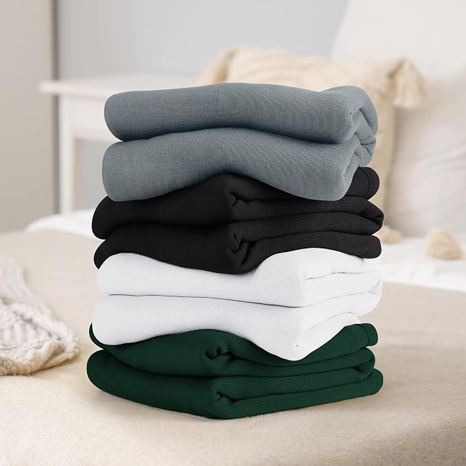 Utopia Bedding Soft Jersey Knit Blanket White Queen (90x90 Inches) | Lightweight, Breathable, Sweatshirt Blanket, Bed, Couch, Sofa, Cozy, Home Decor, Summer