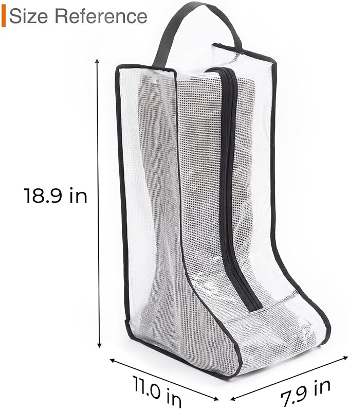Boots Storage Bag, Portable Shoe Bags for Storage and Travel, Clear Dust Proof Boots Cover Bag, Boot Organizer (Large)