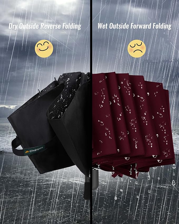 Travel Compact Umbrella Windproof - Portable Automatic Umbrellas for Rain, Inverted Folding Umbrella for Men and Women