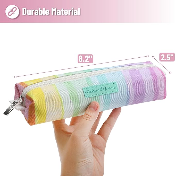 Mr. Pen- Cute Pencil Case Pouch, Rainbow Design, Multipurpose Canvas Bible Pencil Pouch