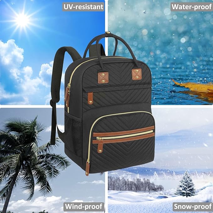 Tenot Diaper Bag Backpack for Women Large Capacity with Insulated Pockets Multifunctional Diaper Bags For Baby Girl Boy Waterproof Baby Bags For Mama Maternity Travel Bag Black