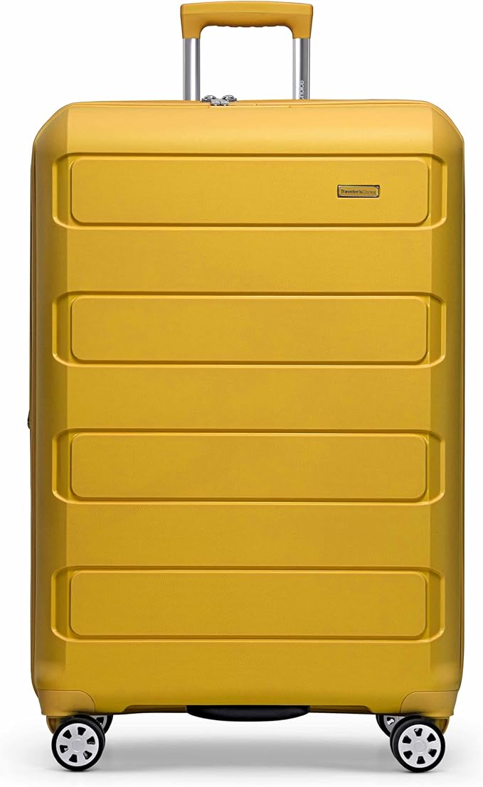 Traveler's Choice Pagosa Hardshell Expandable Luggage with Spinner Wheels, Yellow, 30-Inch Large