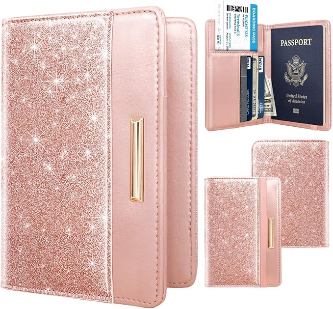 Travel Passport Holder Cover RFID Blocking Cute Slim Passport Wallet for Women