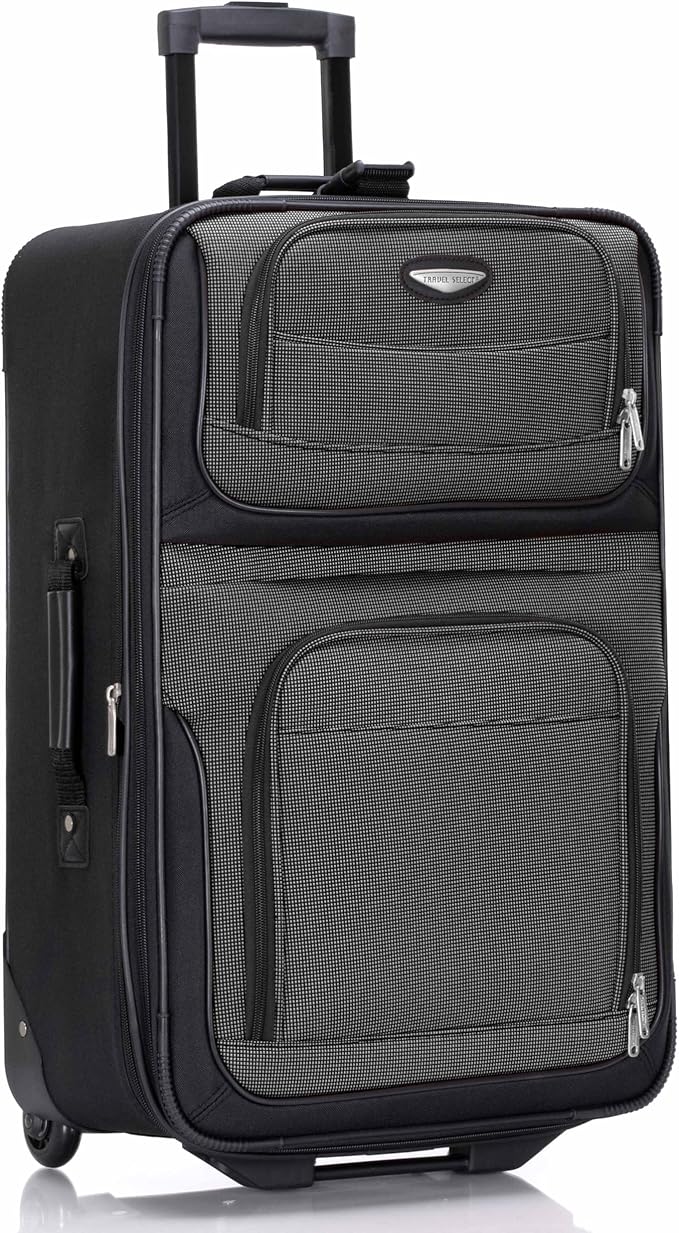 Travel Select Amsterdam Softside Expandable Luggage with Rolling Wheels, Gray, 25-Inch Medium