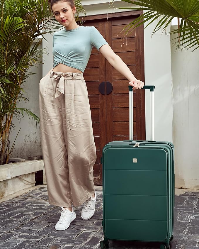 Hanke Hardside Expandable Carry On Luggage, 20 Inch Top Opening Trunk Luggages with Spinner Wheels, All-PC Hard Shell Carry-On Suitcase, Lightweight & TSA Airline Approved (Blackish Green, 46L)