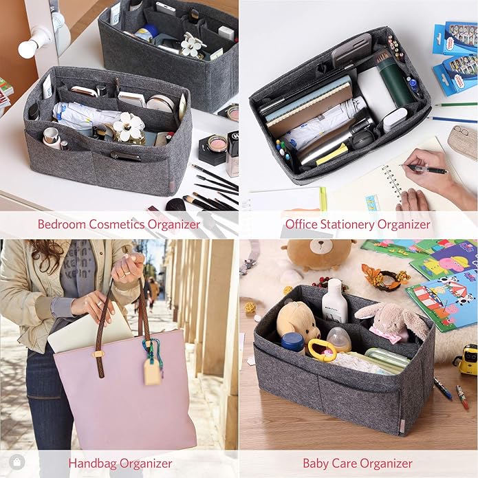 ZTUJO Felt Purse Organizer, Multi Pocket Bag in Bag Organizer For Tote & Handbag Shaper, Speedy 30, Speedy 35 and Speedy 40