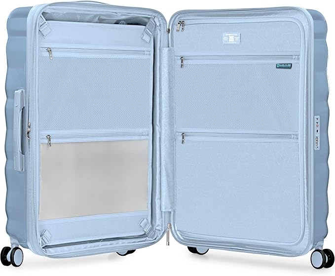 Traveler's Choice Edinburgh II Hardside Spinner Luggage, TSA Lock, Blue, 29" Large