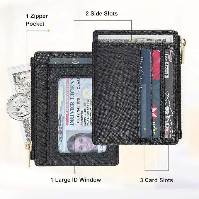 Sodsay Card Case Slim Front Pocket Wallet for Women Credit Card Holder with Keychain | Slim, Front Pocket, Credit Card Holder, with Keychain