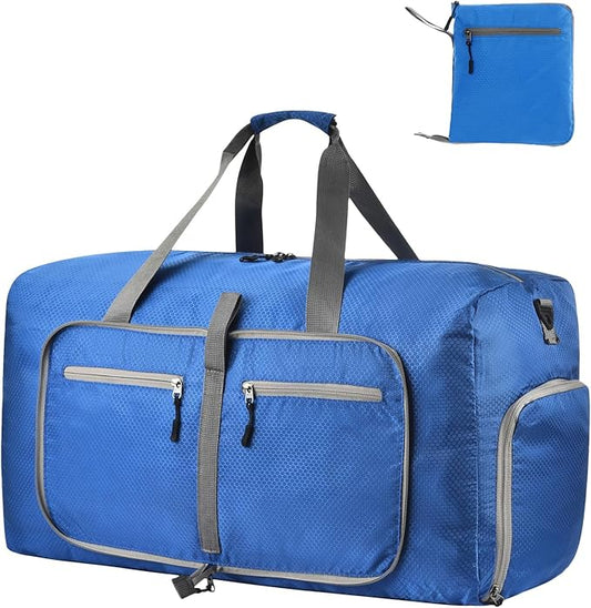Dimayar Travel Duffle Bag for Men Women - Foldable Duffel Bag with Shoes Compartment - Overnight Bags Waterproof & Tear Resistant(115L,Navy Blue)