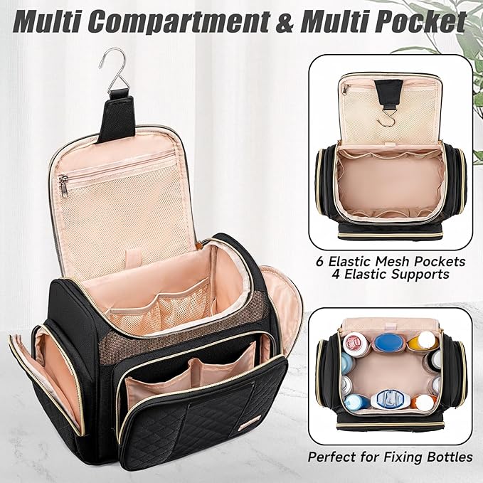 Large Toiletry Bag for Women Men,Bathroom Bag,Water Resistant Shower Bag,Makeup Bag,Portable Shower Caddy for College Dorm,Hanging Travel Toiletry Bag with Transparent Waterproof Phone Pocket