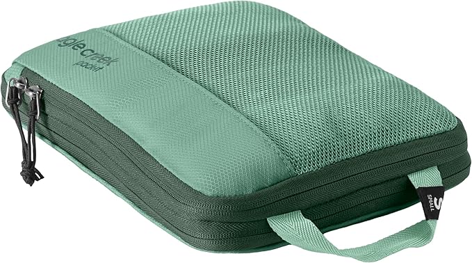 Eagle Creek Pack-It Reveal Compression Cube - Compression Packing Cubes for Optimizing Luggage Space - Convenient Top Handle - Self Repairing Zippers - Small - Willow Green