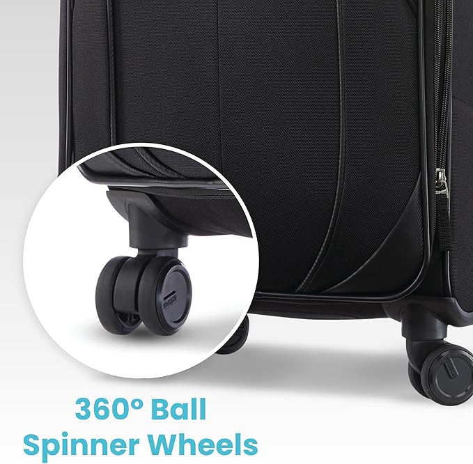 American Tourister 4 KIX 2.0 Expandable Softside Luggage with Spinner Wheels, 20 SPINNER, PURPLE ORCHID