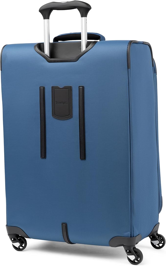 Travelpro Maxlite 5 Softside Expandable Luggage with 4 Spinner Wheels, Lightweight Suitcase, Men and Women, Ensign Blue, Checked-Medium 25-Inch
