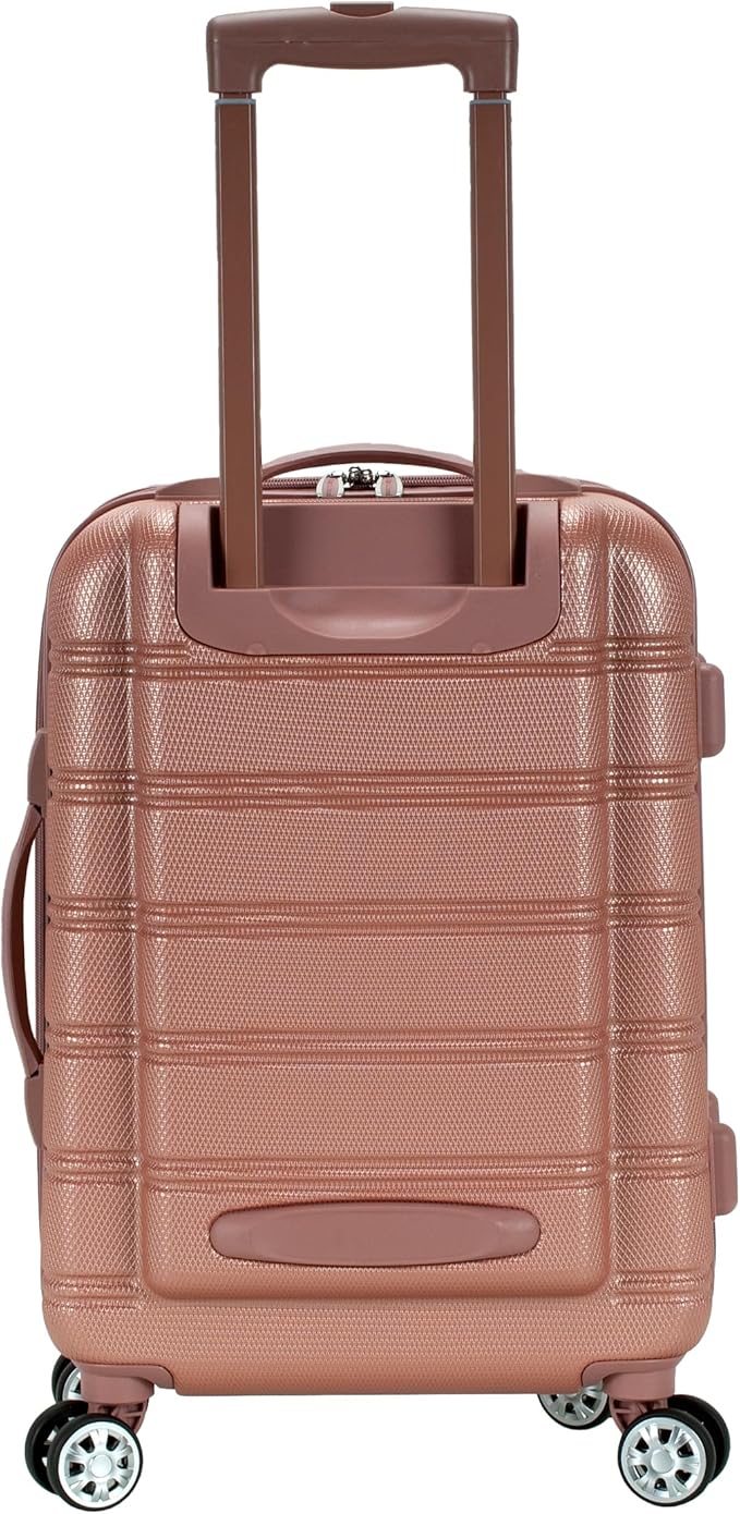Rockland Melbourne Hardside Spinner Wheel Luggage, Rosegold, Carry-On 20-Inch