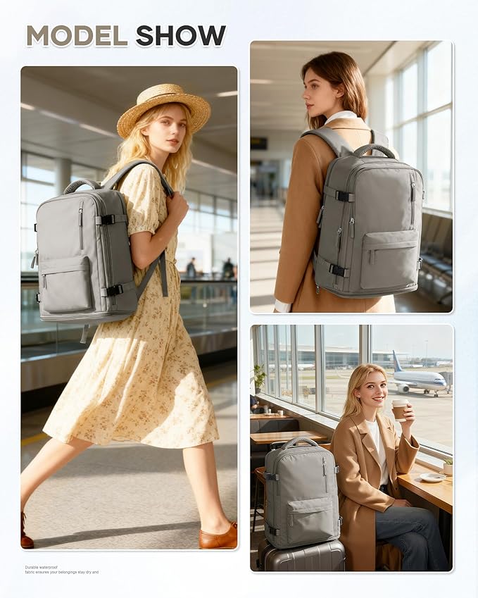 WONHOX Large Travel Backpack Carry on Flight Approved Laptop Work Business Backpack for Women Men Mochila de Viaje