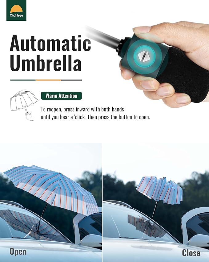 Travel Compact Umbrella Windproof - Portable Automatic for Rain, Folding Umbrella for Men and Women, Portable 210T Fabric