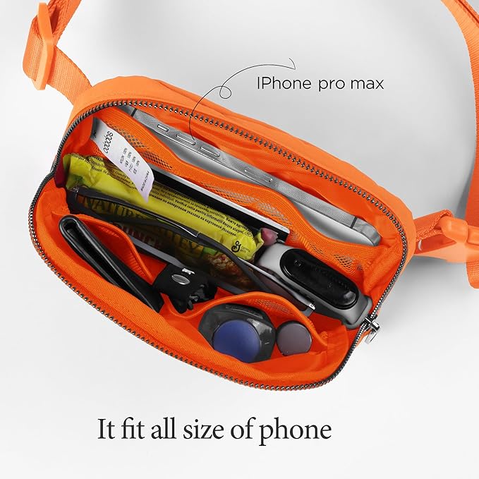 ODODOS Unisex Mini Belt Bag with Adjustable Strap Small Fanny Pack for Workout Running Traveling Hiking, Orange