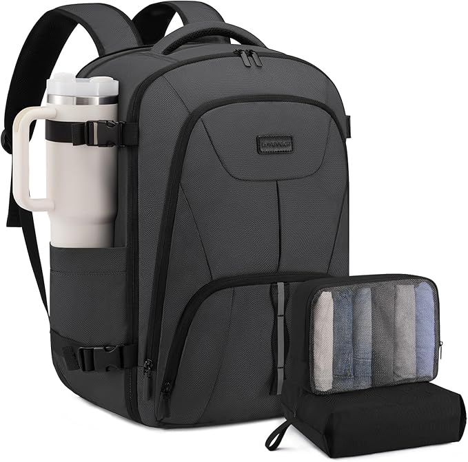 LOVEVOOK Travel Carry on Backpack for Men Women,Expandable 40L Extra Large Travel Laptop Backpack,Water Resistant Durable TSA Airline Approved Business College Carry on Bag Fit 17 Inch Computer,3 Pcs