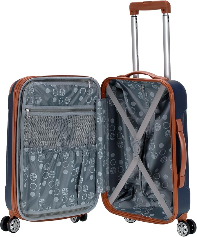 Rockland London Hardside Spinner Wheel Luggage, Navy, Carry-On 20-Inch