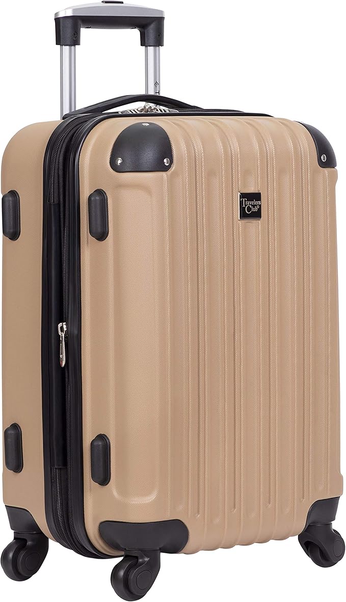 Travelers Club Midtown Hardside 4-Piece Luggage Travel Set, Tan