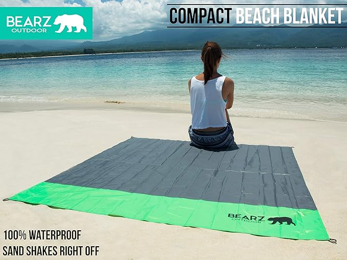 Pocket Blanket - Beach Blanket Waterproof Sandproof, Picnic Blankets Waterproof Foldable, Lightweight & Compact for Hiking, Camping, Travel, Festival Accessories