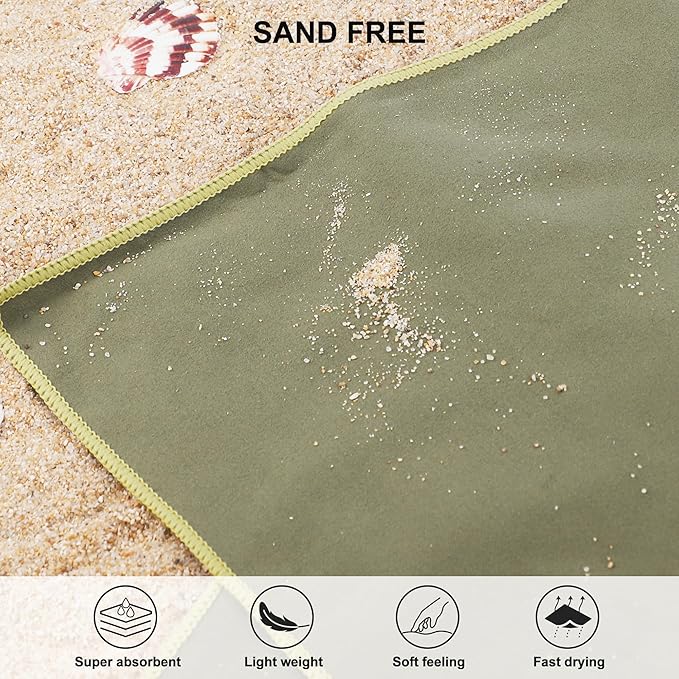 Rainleaf Microfiber Towel Perfect Travel & Gym & Camping Towel. Quick Dry - Super Absorbent - Ultra Compact - Lightweight. Suitable for Trip, Beach, Shower, Backpacking, Pool