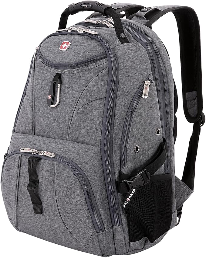 SWISSGEAR 1900 ScanSmart TSA Laptop Backpack Fits 17 Inch Laptop with RFID Protection and Tablet Pocket, Heather Grey, 19-Inch