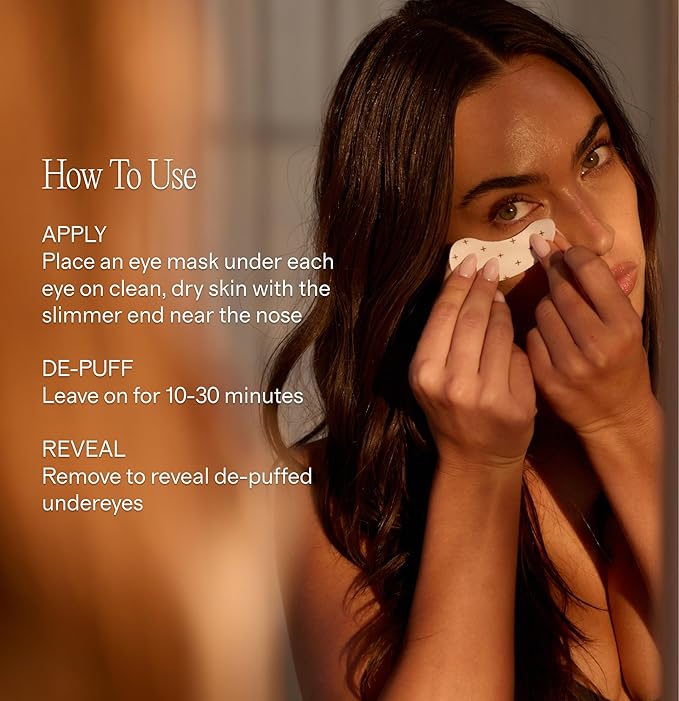 + Lux Unfiltered Iced Latte Cooling Under Eye Patches - Anti-Slip Caffeine Infused Korean Eye Mask - Reduces Puffiness, Brightens & Hydrates - Niacinamide & Hyaluronic Acid - Vegan - 10 Pairs