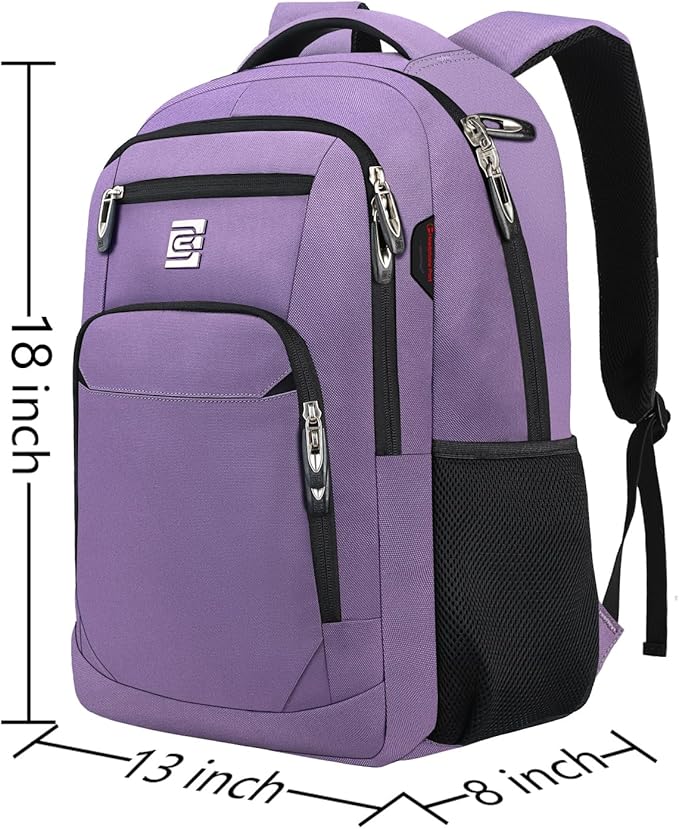Volher Laptop Backpack,Business Travel Anti Theft Slim Durable Laptops Backpack,Water Resistant College Computer Bag for Women & Men Fits 15.6 Inch Laptop and Notebook-Purple
