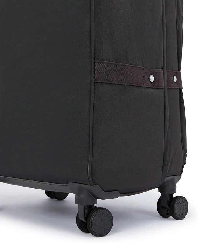 Kipling Spontaneous Softside Spinner Wheel Luggage, Integrated TSA Accepted Lock, Black Noir, Checked-Large,KI4193