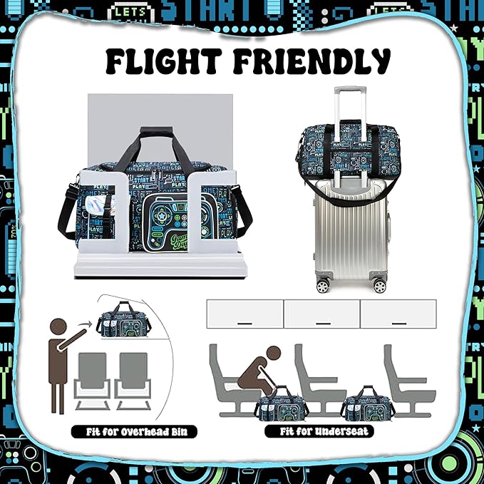 Sports Bag for Boys Kids Duffle Bag Boys Travel Bag for Kids Overnight Bag for Kid Weekender Bag Sleepover Bags for Boy Gym Bag with Shoe Compartment