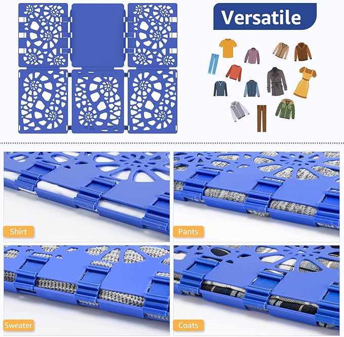 BoxLegend Shirt Folder V2 Shirt Folding Board Clothes Folder Easy and Fast to Fold Clothes for Adult and Kids Blue