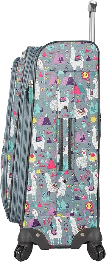 Lily Bloom Design Pattern 28" Luggage Softside Expandable With Double Spinner Wheels, Large Lightweight Suitcase Checked Bag For Women