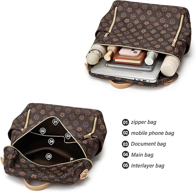Makes Backpack Purse for Women PU Leather Travel Satchel Handbag Convertible Design Bag with Purse