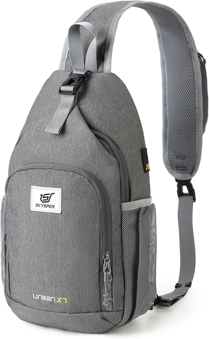 SKYSPER Sling Bag RFID Crossbody Sling Backpack Cross Body Shoulder Bag Travel Hiking Daypack for Women Men(Darkgrey)