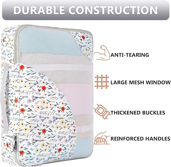 8 Set Packing Cubes for Travel, Gifts for Women Mom,Anti-Tearing Suitcase Organizer for Luggage with Shoe & Hanging Toiletry Bag,OlarHike Vacation Essentials & Accessories for Cruise Ship