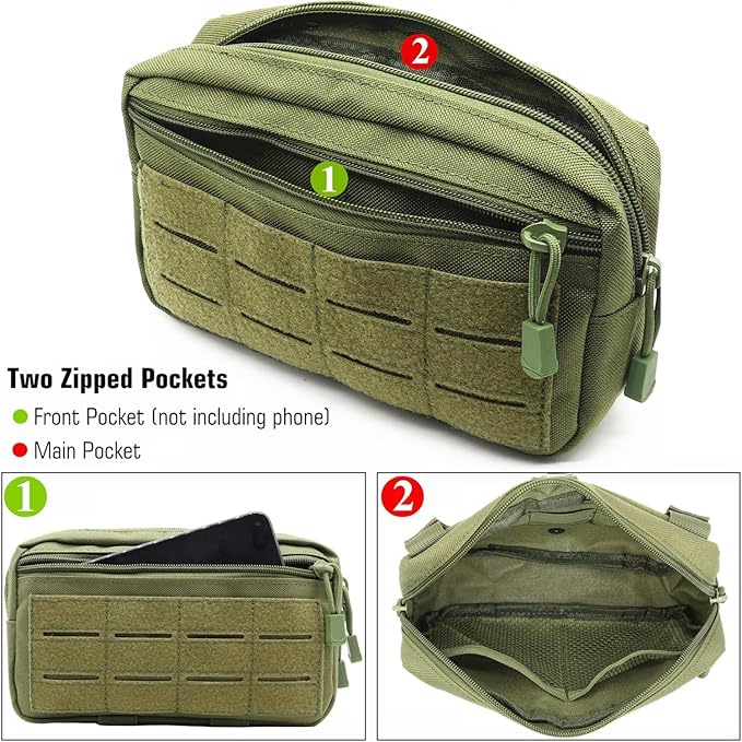 Tactical Molle Pouch, Multi-Purpose EDC Admin Pouch Utility Gadget Gear Backpack Military Waist Bag for Outdoor, Hunting, Traveling, Hiking