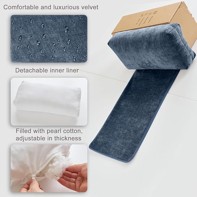 Recliner & Armchair Headrest Pillow - Non-Slip Velvet Cushion for Neck Support & Pain Relief, Navy