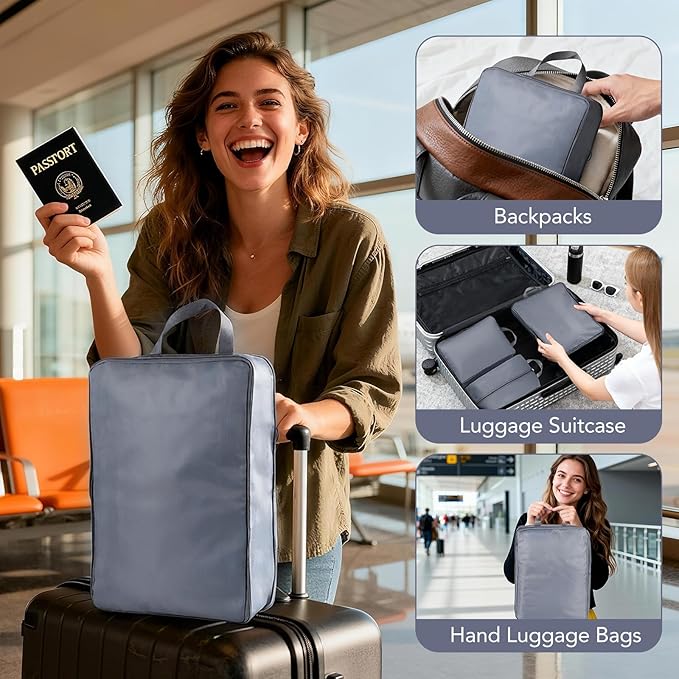 Packing Cubes for Travel, Space-Saving & lightweight,Compression Packing Cubes Set 4 Grey,Water-Resistant Bags Light Packing Easy Travel-For Short and Long Trips. Luggage Organizer for Business
