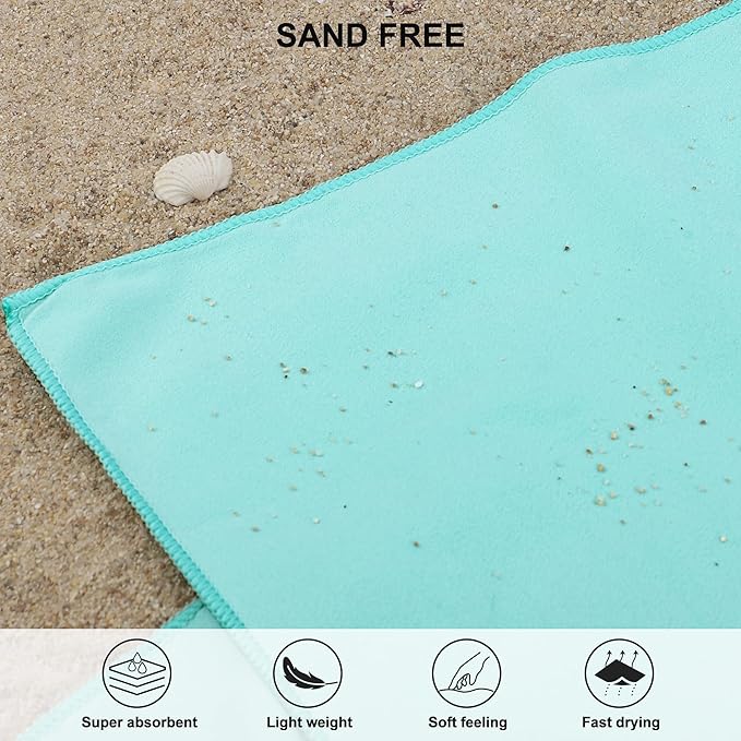 Rainleaf Microfiber Towel Perfect Travel & Gym & Camping Towel. Quick Dry - Super Absorbent - Ultra Compact - Lightweight. Suitable for Trip, Beach, Shower, Backpacking, Pool