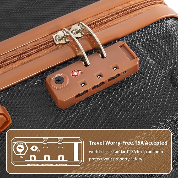 Luggage Sets 5 Piece，Suitcase with Spinner Wheels，ABS Hard Case Luggage，with TSA Lock Durable Travel Luggage，large capacity carry on luggage (20/24/28inch)