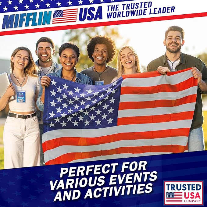 Mifflin-USA Passport & Card Holders (Clear, 4x6 inch, 100 Pack), Extra Large (XXL) ID Name Badge Holder, Waterproof Vertical Plastic Card Holders
