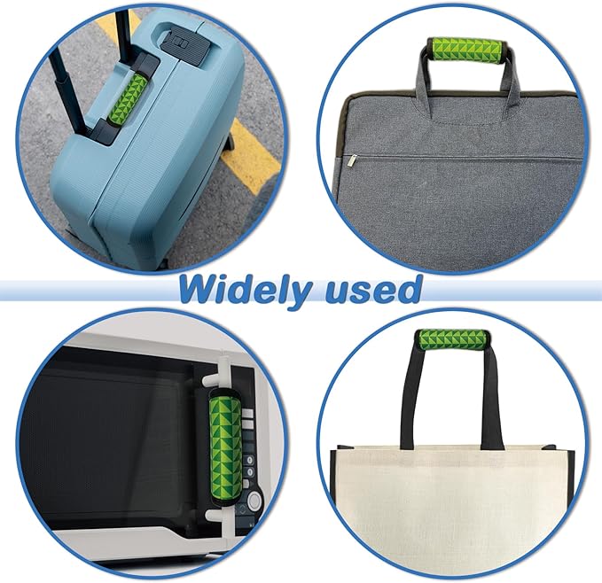 5 Pack Luggage Handle Wrap, Neoprene Suitcase Handle Cover, Bright Color Luggage Identifier for Easy Airport Pickup, Soft Grip Travel Accessories for Cruise Airplane, Green