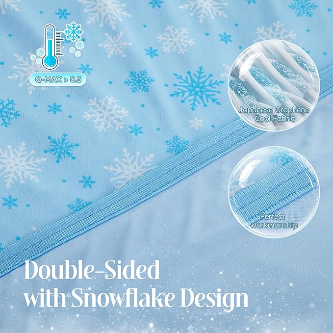 OIGAE Cooling Blanket for Hot Sleepers - Soft & Lightweight Summer Cold Blanket for Night Sweats | Perfect for Bed, Couch, Sofa (Blue, Oversized King 96" x 120")