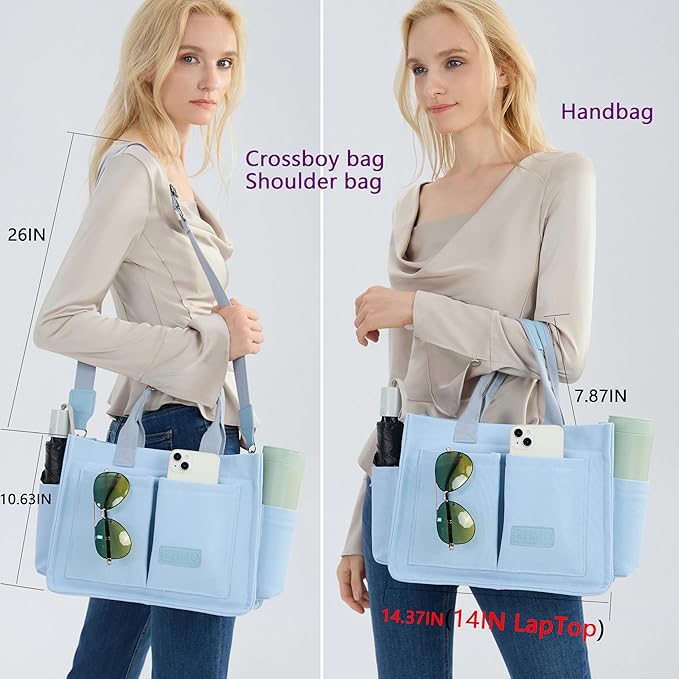 ZHMO Canvas Tote Bag for Women,Women's Bags Crossbody Bags Work Laptop Tote Bag Large Handbags Purse for Travel Nurse Teacher