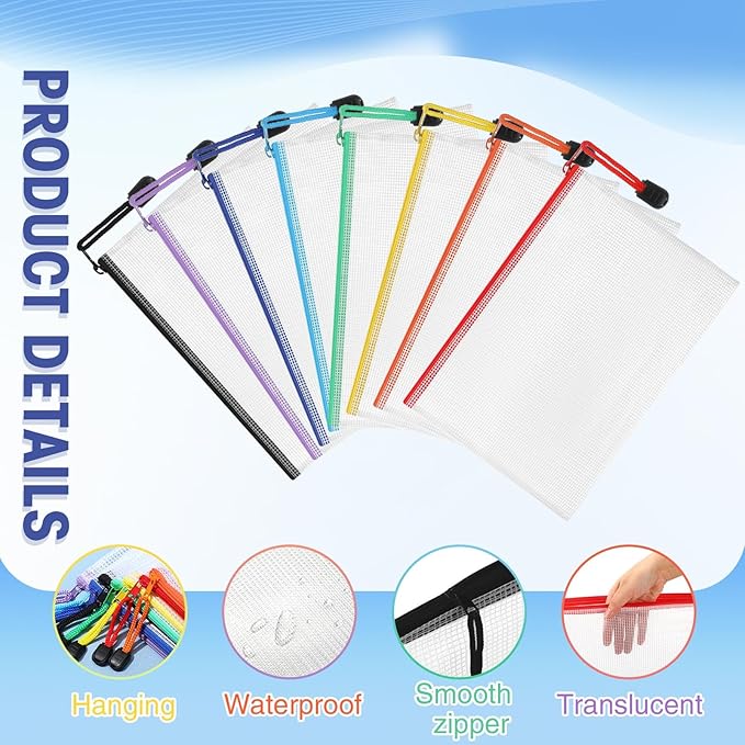 Jetec 32 Pcs Mesh Zipper Bags Toy Storage Bikini Organizer Bag Bolsas Para Guardar Trajes De Bano Waterproof Zipper Reusable Pouch Puzzle Multipurpose for Storage Office(Sweet Color,7.5 x 5 Inch)