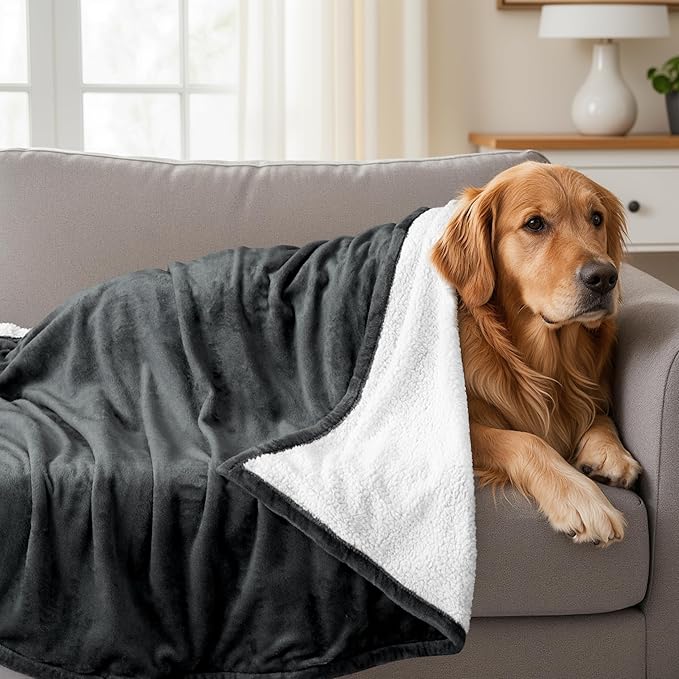 Utopia Bedding Sherpa Blanket Throw Size (Grey, 50x60 Inches) - Soft Lightweight Plush Fleece Reversible Blanket for Bed, Sofa, Couch, Camping and Travel