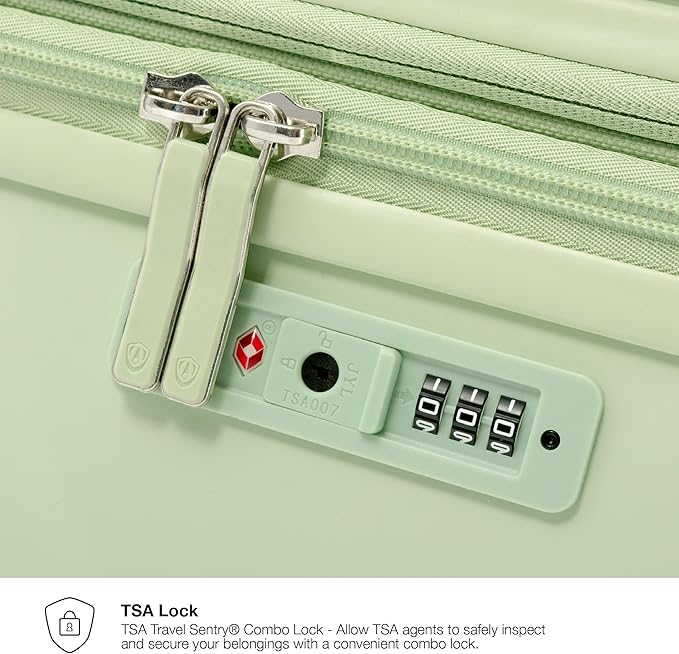 Traveler's Choice Elm 21" Carry-on Expandable Spinner Luggage Set - Set - Glossy Mint