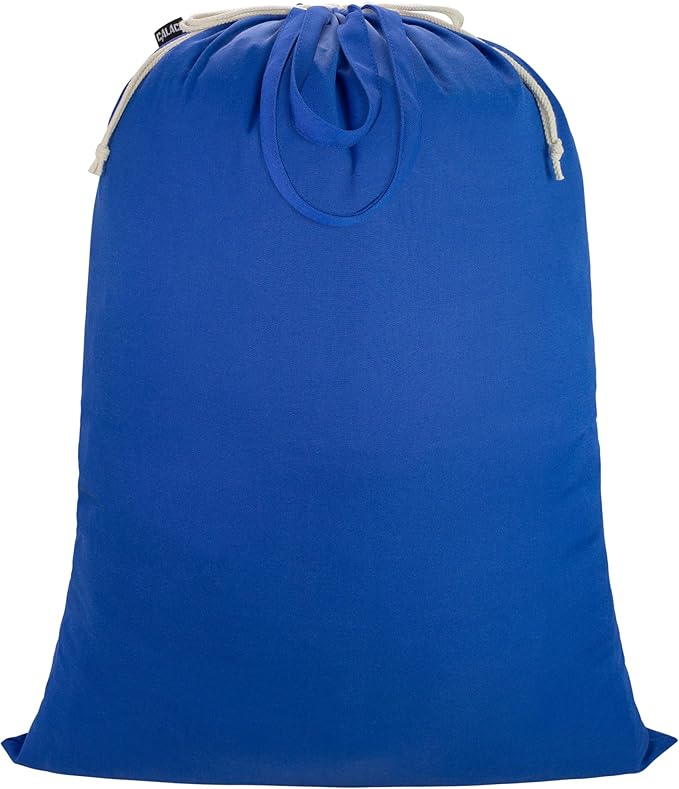 Laundry Bag with Handles & Drawstring Closure 27.6”Wx35"H, Thick Laundry Bag Heavy Duty Washable Dirty Clothes Travel Sack for Camp, College Dorm, Laundromat (Blue, 1Pack)