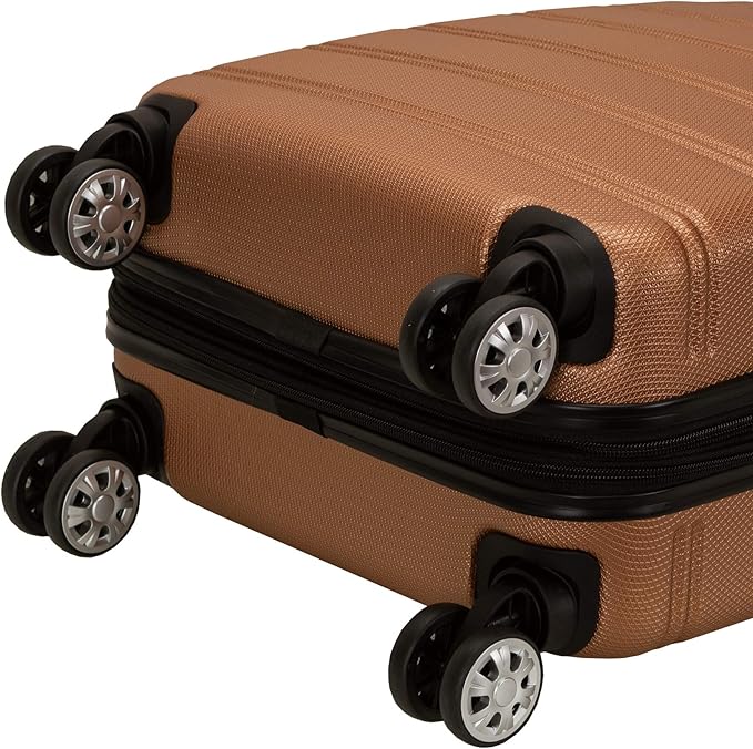 Rockland Melbourne Hardside Expandable Spinner Wheel Luggage, Brown, Carry-On 20-Inch